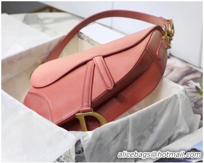 Top Design DIOR SADDLE BAG Gradient Calfskin M0446C Pink &Shoulder strap