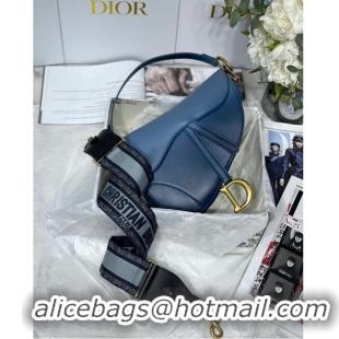 Buy Best DIOR SADDLE BAG Gradient Calfskin M0446C blue &Shoulder strap