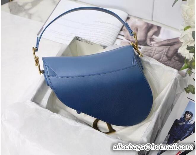 Buy Best DIOR SADDLE BAG Gradient Calfskin M0446C blue &Shoulder strap