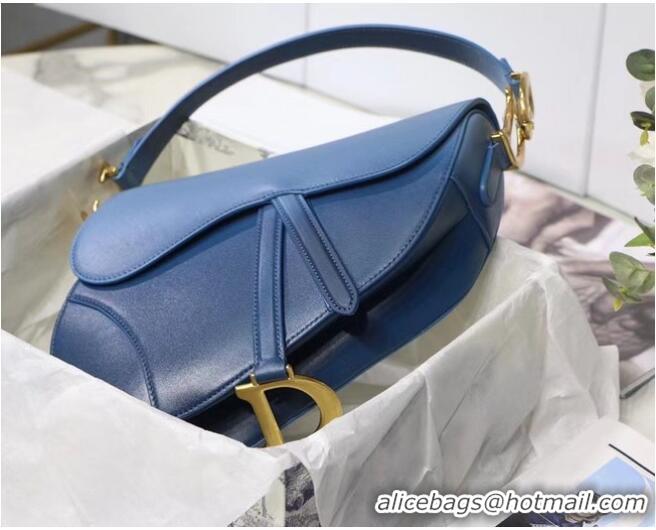 Buy Best DIOR SADDLE BAG Gradient Calfskin M0446C blue &Shoulder strap