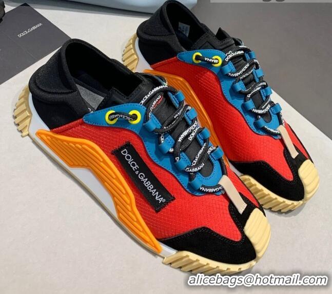 Top Quality Dolce & Gabbana NS1 SLIP ON Sneakers in Mixed Materials Red/Blue 061621