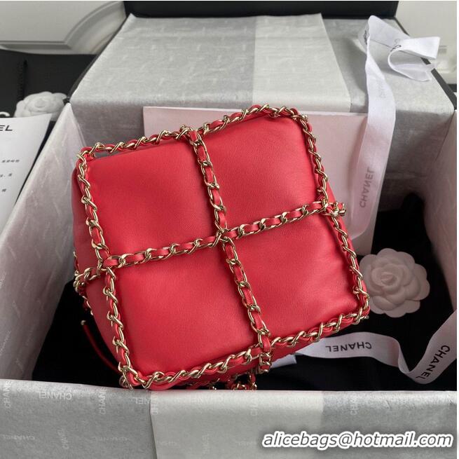 Top Quality Chanel Drawstring Bag Lambskin & Gold Metal AS2314 AS2313 Red