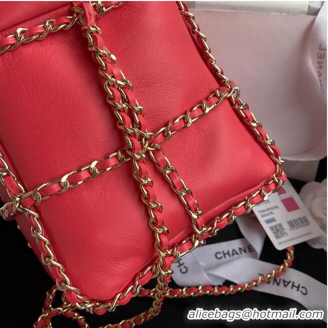 Top Quality Chanel Drawstring Bag Lambskin & Gold Metal AS2314 AS2313 Red