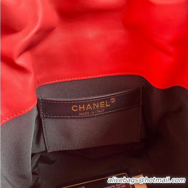 Top Quality Chanel Drawstring Bag Lambskin & Gold Metal AS2314 AS2313 Red