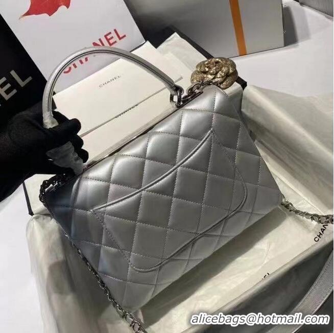 Buy Inexpensive Chanel flap bag with top handle AS2215 Silver