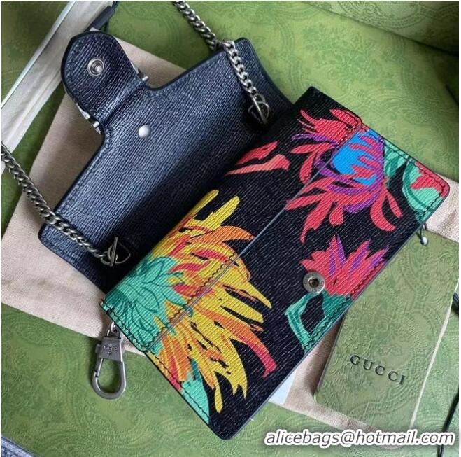 Best Price Gucci Dionysus Leather Super mini Bag 476432 Black Flower