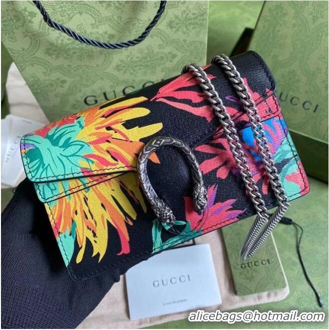 Best Price Gucci Dionysus Leather Super mini Bag 476432 Black Flower