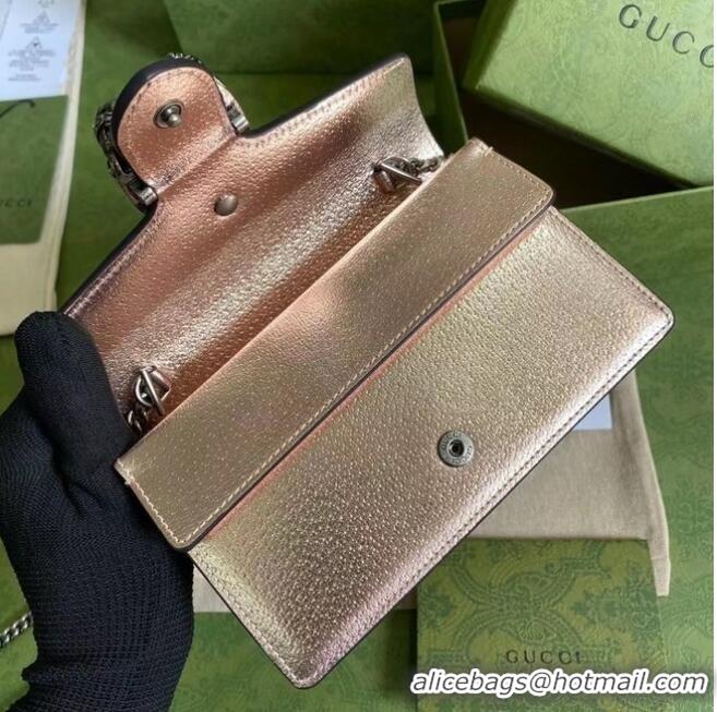 Buy New Cheap Gucci Dionysus Leather Super mini Bag 476432 Rose Gold