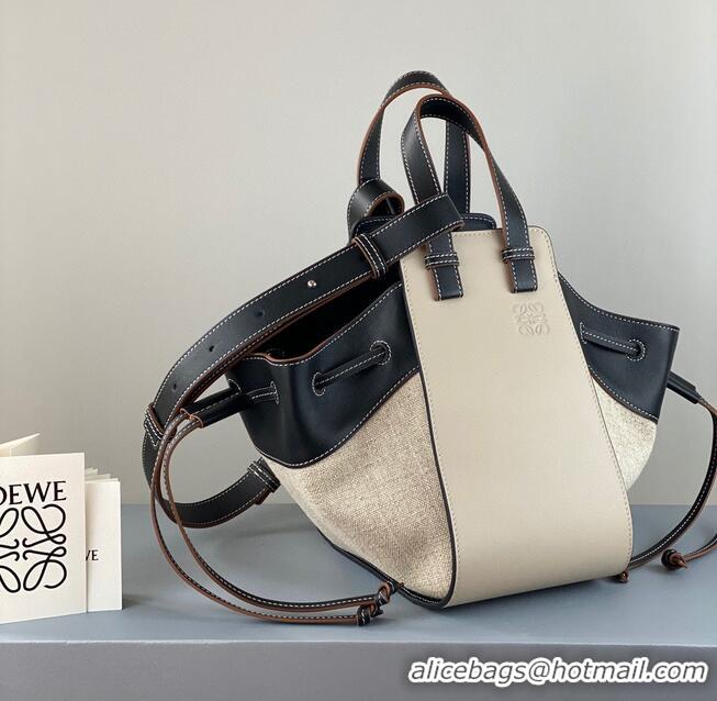 Women Classic Loewe Hammock Small Bag Original Leather A6887 Cream&White&Black