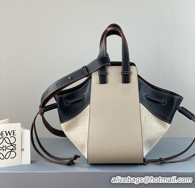 Women Classic Loewe Hammock Small Bag Original Leather A6887 Cream&White&Black