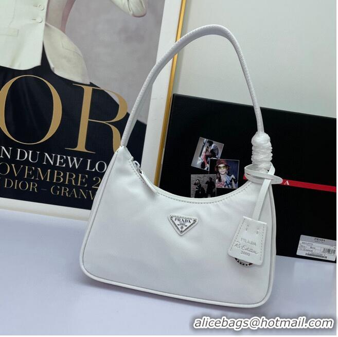 Shop Promotional Prada Re-Edition 2000 nylon mini-bag 1NE515 White