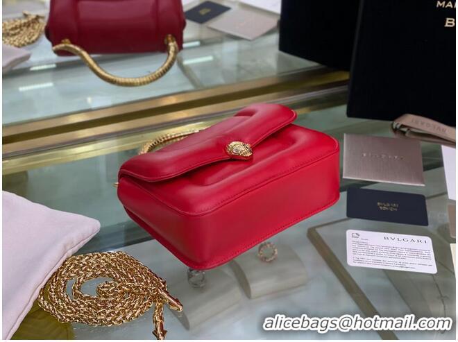 Best Price Bvlgari Serpenti Forever leather small crossbody bag B209107 Red