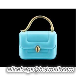 Well Crafted Bvlgari Serpenti Forever leather small crossbody bag B209107 Sky Blue