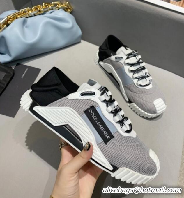 Perfect Dolce & Gabbana NS1 SLIP ON Sneakers in Mixed Materials Grey/White 061622