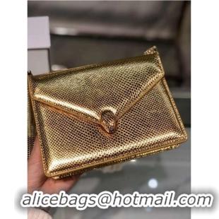 Top Quality Bvlgari Serpenti Forever leather small crossbody bag B210544 Gold