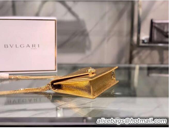 Top Quality Bvlgari Serpenti Forever leather small crossbody bag B210544 Gold