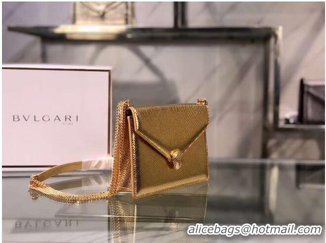 Top Quality Bvlgari Serpenti Forever leather small crossbody bag B210544 Gold