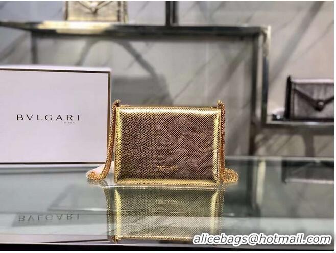 Top Quality Bvlgari Serpenti Forever leather small crossbody bag B210544 Gold