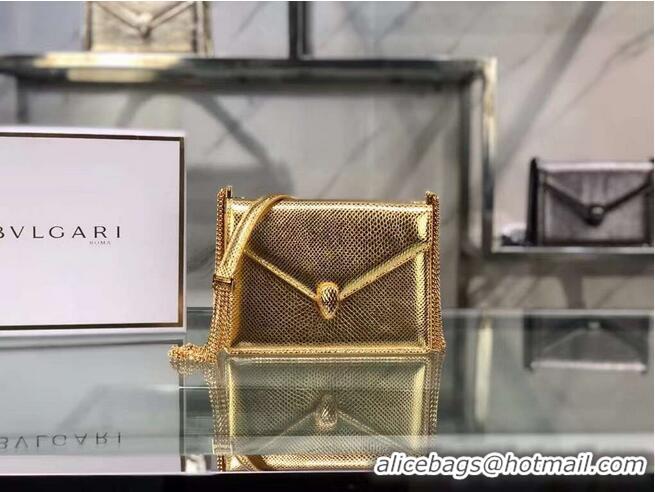 Top Quality Bvlgari Serpenti Forever leather small crossbody bag B210544 Gold