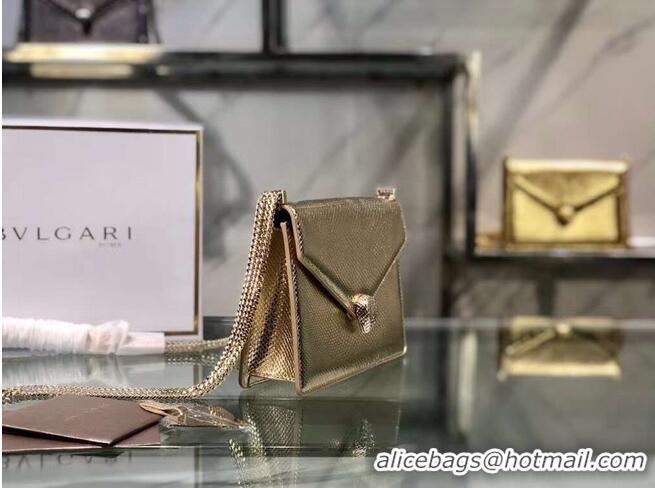 Buy Discount Bvlgari Serpenti Forever leather small crossbody bag B210544 Light Gold