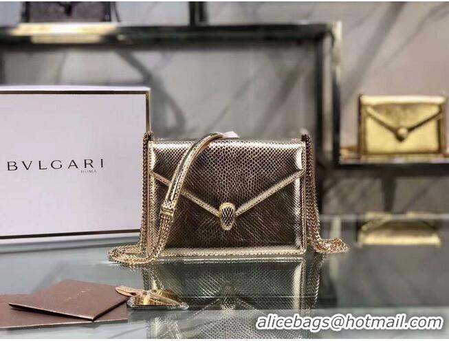 Buy Discount Bvlgari Serpenti Forever leather small crossbody bag B210544 Light Gold