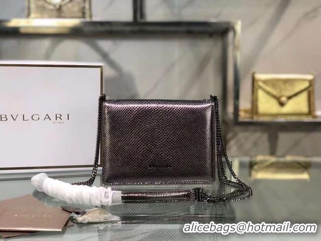 Inexpensive Bvlgari Serpenti Forever leather small crossbody bag B210544 silver grey