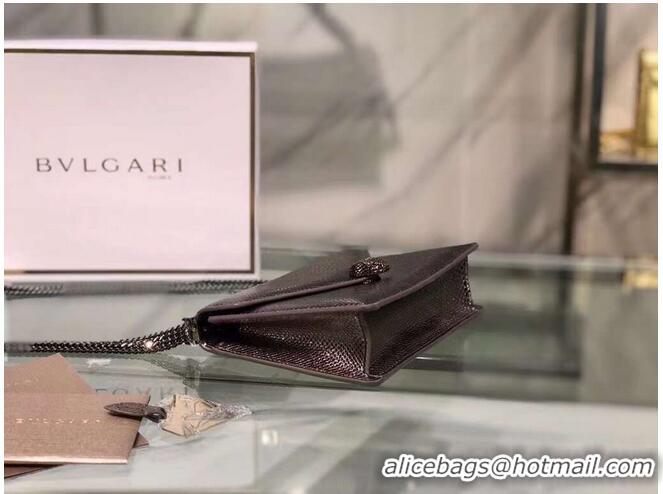 Inexpensive Bvlgari Serpenti Forever leather small crossbody bag B210544 silver grey