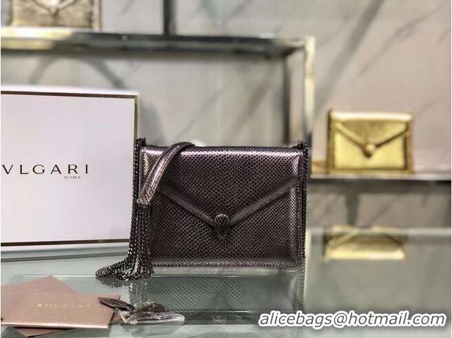 Inexpensive Bvlgari Serpenti Forever leather small crossbody bag B210544 silver grey