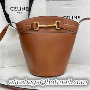 Low Price Celine BUCKET BAG IN SHINY CALFSKIN CR92072 Brown