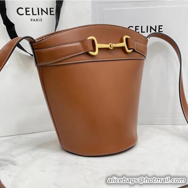 Low Price Celine BUCKET BAG IN SHINY CALFSKIN CR92072 Brown