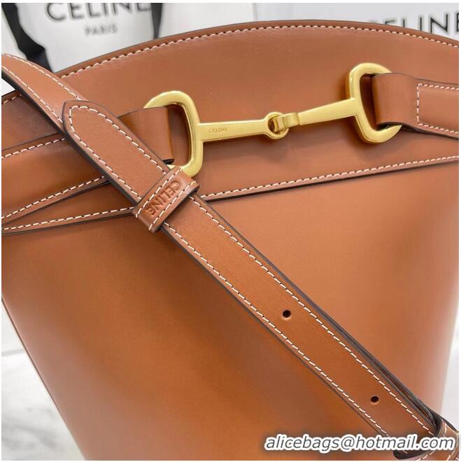 Low Price Celine BUCKET BAG IN SHINY CALFSKIN CR92072 Brown