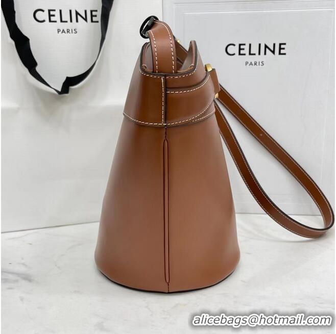 Low Price Celine BUCKET BAG IN SHINY CALFSKIN CR92072 Brown