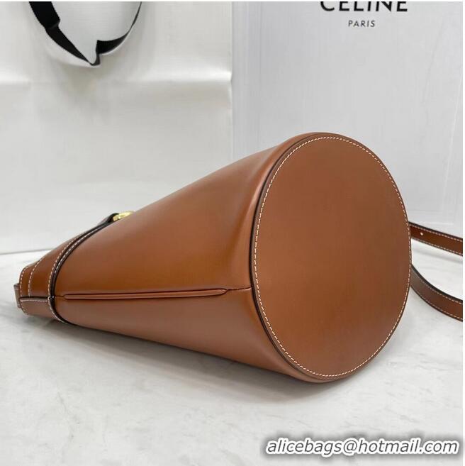 Low Price Celine BUCKET BAG IN SHINY CALFSKIN CR92072 Brown