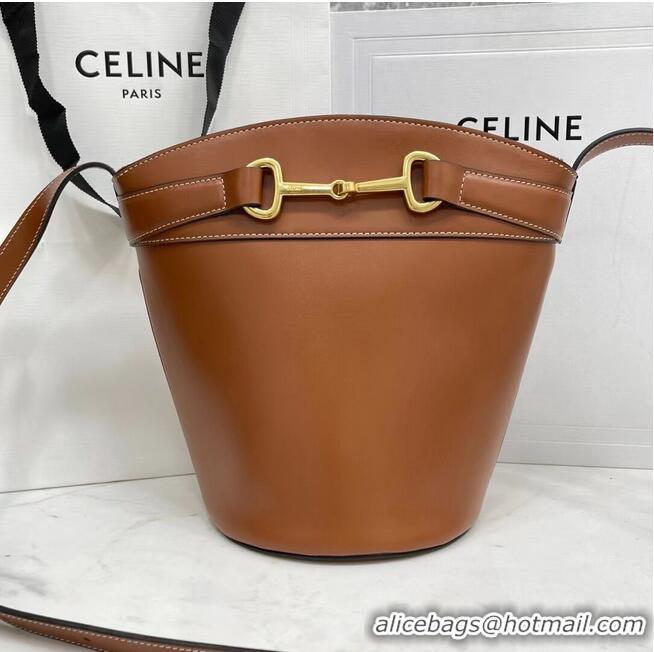 Low Price Celine BUCKET BAG IN SHINY CALFSKIN CR92072 Brown