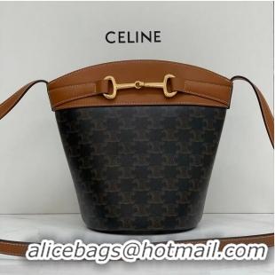 Super Quality Celine BUCKET BAG IN SHINY CALFSKIN CR92072 Coffee