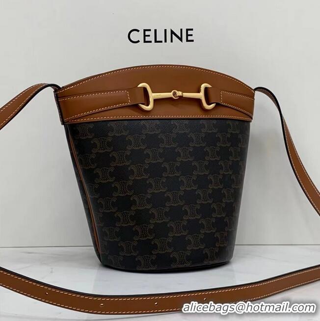 Super Quality Celine BUCKET BAG IN SHINY CALFSKIN CR92072 Coffee