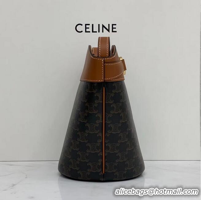 Super Quality Celine BUCKET BAG IN SHINY CALFSKIN CR92072 Coffee