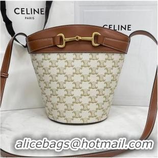 Low Cost Celine BUCKET BAG IN SHINY CALFSKIN CR92072 WHITE