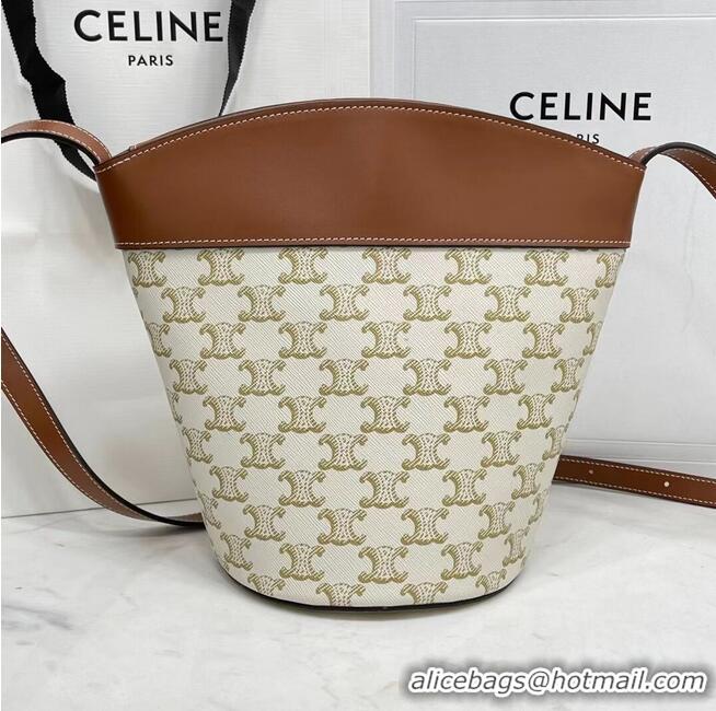 Low Cost Celine BUCKET BAG IN SHINY CALFSKIN CR92072 WHITE