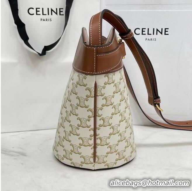 Low Cost Celine BUCKET BAG IN SHINY CALFSKIN CR92072 WHITE