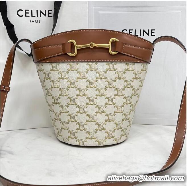 Low Cost Celine BUCKET BAG IN SHINY CALFSKIN CR92072 WHITE