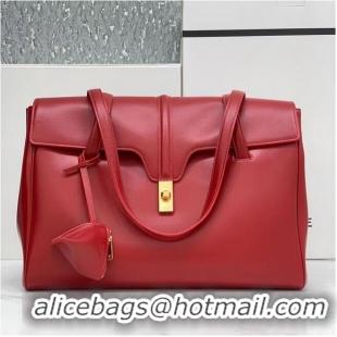 Shop Grade Celine MEDIUM SOFT 16 BAG IN SMOOTH CALFSKIN CR94043 red