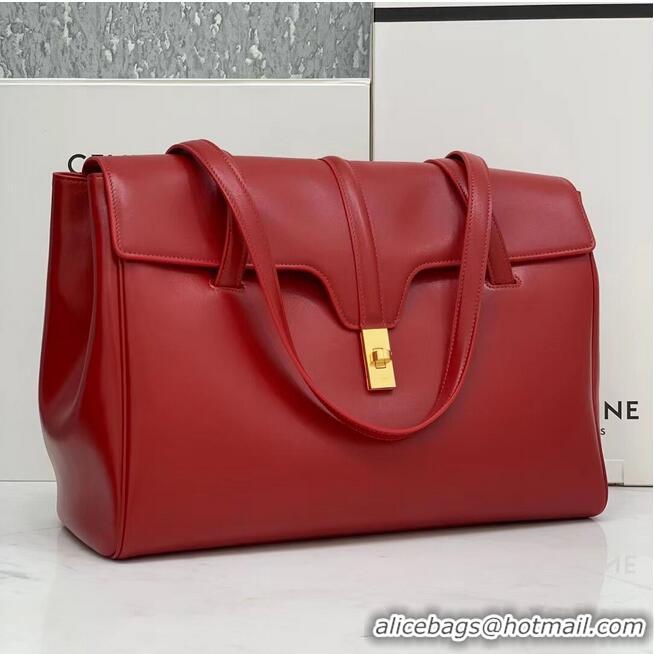 Shop Grade Celine MEDIUM SOFT 16 BAG IN SMOOTH CALFSKIN CR94043 red