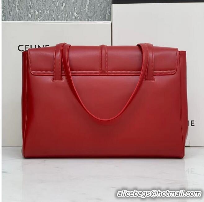 Shop Grade Celine MEDIUM SOFT 16 BAG IN SMOOTH CALFSKIN CR94043 red