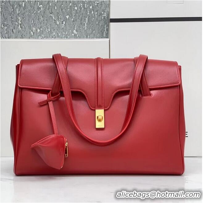 Shop Grade Celine MEDIUM SOFT 16 BAG IN SMOOTH CALFSKIN CR94043 red