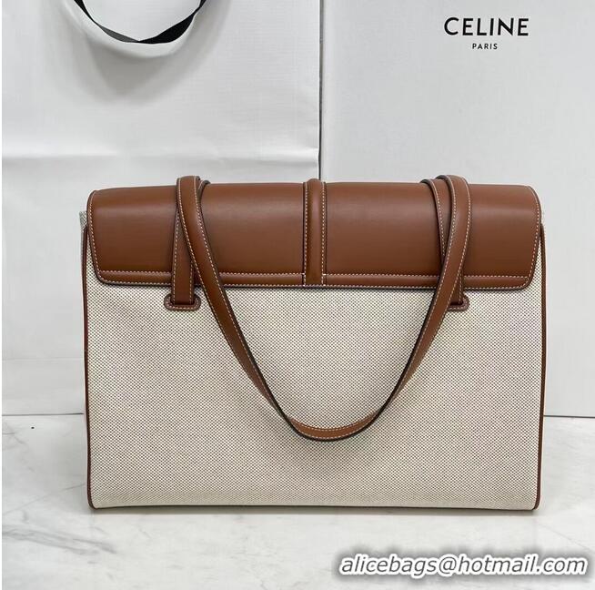 Top Quality Celine MEDIUM SOFT 16 BAG IN SMOOTH CALFSKIN CR94043 DARK OAK