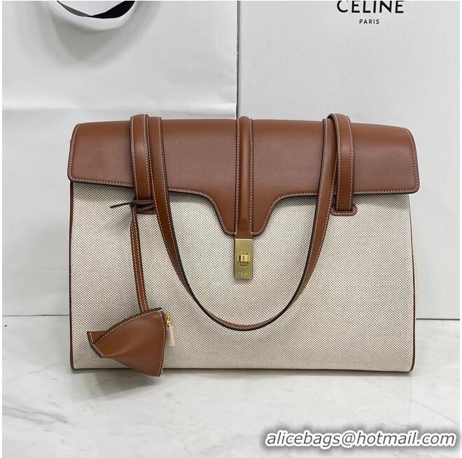 Top Quality Celine MEDIUM SOFT 16 BAG IN SMOOTH CALFSKIN CR94043 DARK OAK