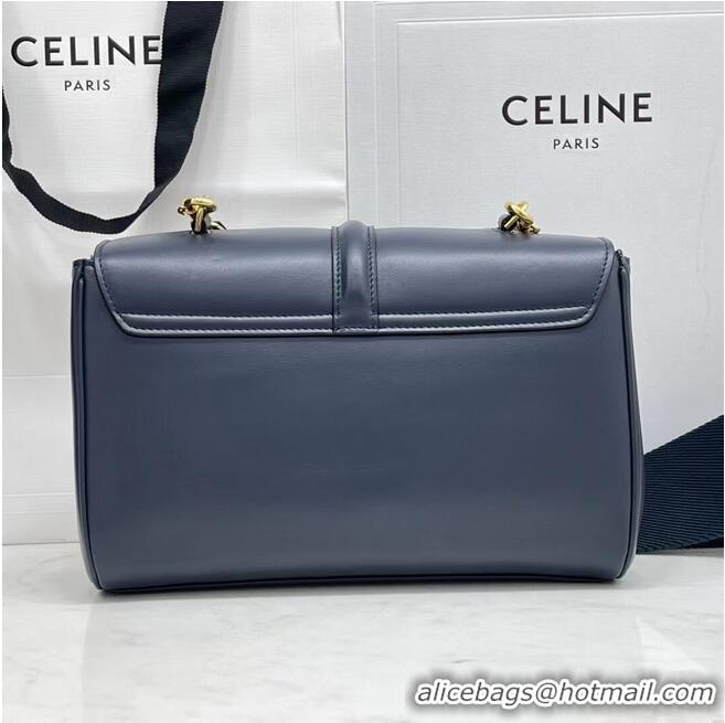 Free Shipping Design Celine TEEN SOFT 16 IN SMOOTH CALFSKIN 196853 NAVY BLUE