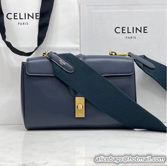 Free Shipping Design Celine TEEN SOFT 16 IN SMOOTH CALFSKIN 196853 NAVY BLUE