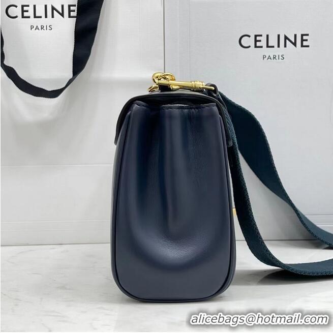 Free Shipping Design Celine TEEN SOFT 16 IN SMOOTH CALFSKIN 196853 NAVY BLUE